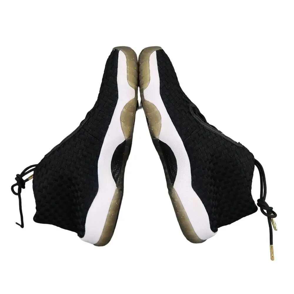 Jordan Future Sneakers Mens 8.5 Nike Air Shoes Woven Mid Black White Basketball